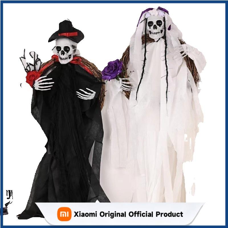 Xiaomi Halloween Rattan Ring Garland Skeleton Ghost Bride Groom Pendant Haunted House Decor Props Party Dress Up Decoration