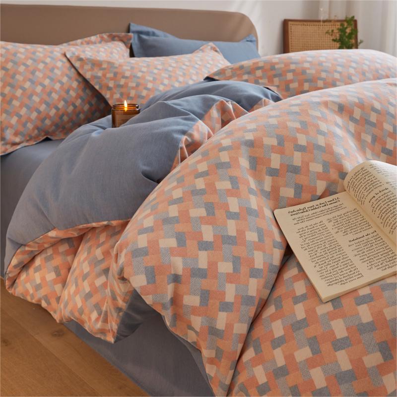 Утолщенный комплект из четырех предметов, пододеяльник, простыня, комплект из трех предметов для односпальной кровати в общежитии