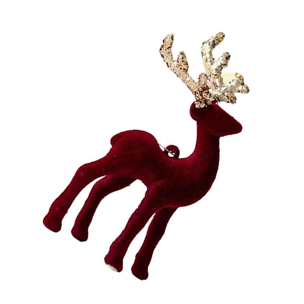 Лось Рождественские елочные игрушки Пайетки Флокирование Олень Подвеска для елки День святого Валентина Свадебный подарок
