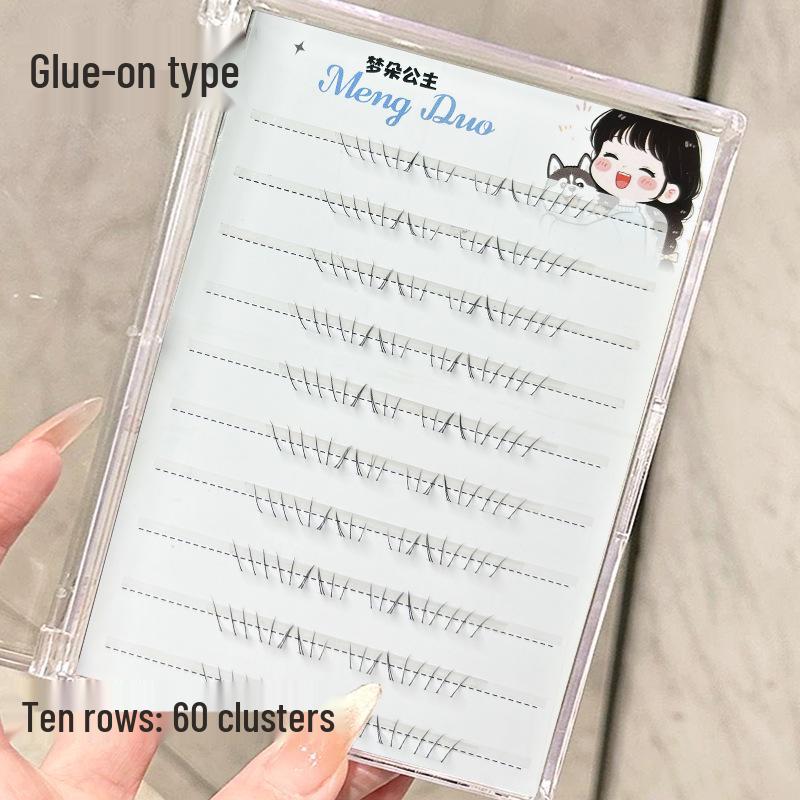 Mengduo Princess Cat Paw Segmented Lower Lashes - Clear Band Natural Look.