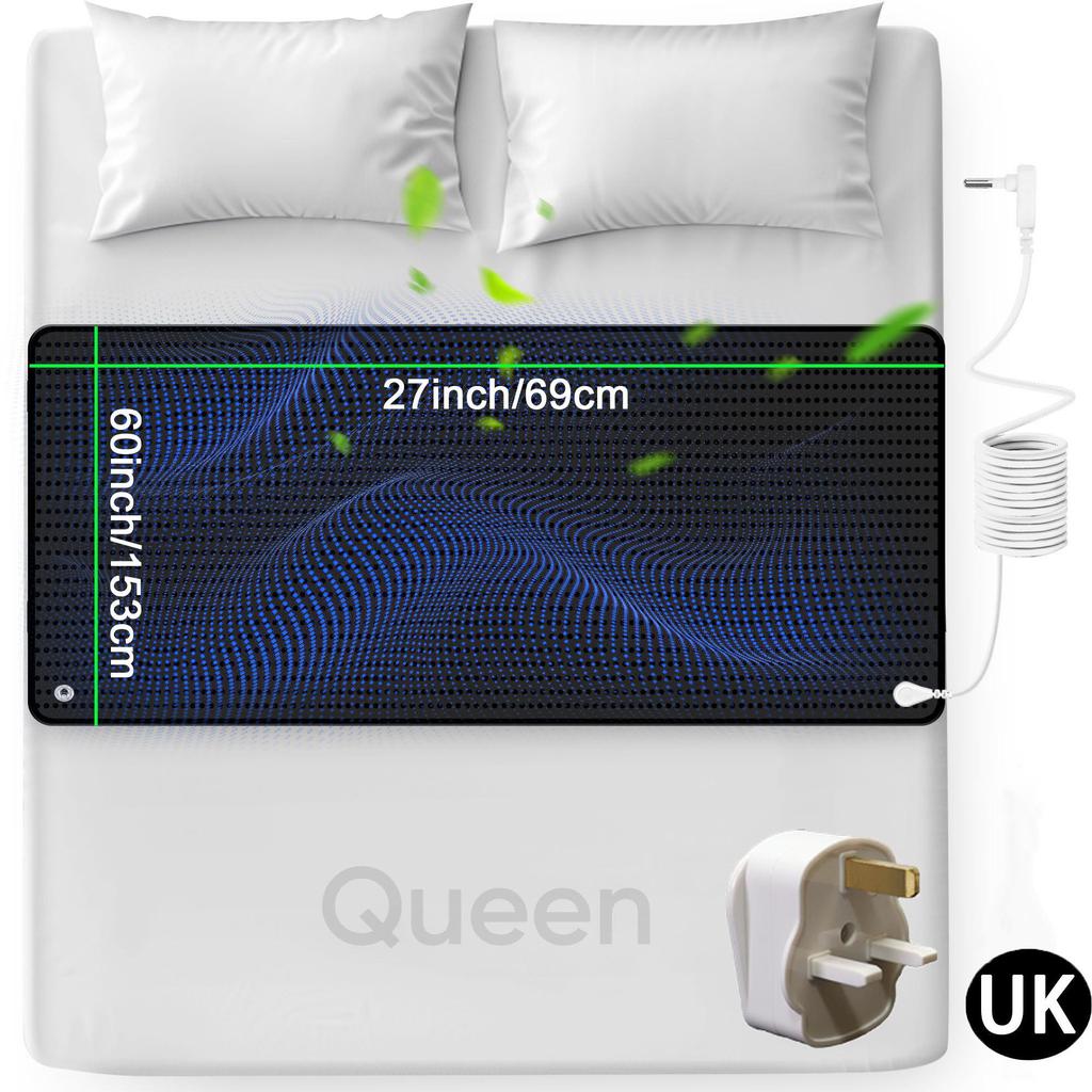 Grounding Mat for Bed, 27''×60'' (Queen) - Earthing Pad for Better Sleep, Stress & Muscle Pain Relief, Includes Grounding Cord