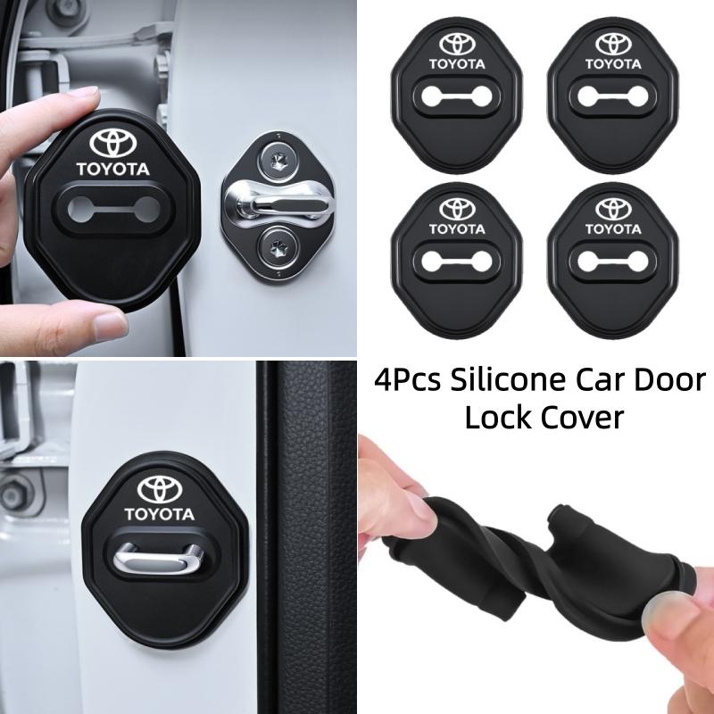 WTRK1 4Pcs Silicone Car Door Lock Cover Protector Anti-rust Dustproof Clips Interior Accessories for Toyota Corolla Camry RAV4 Avalon