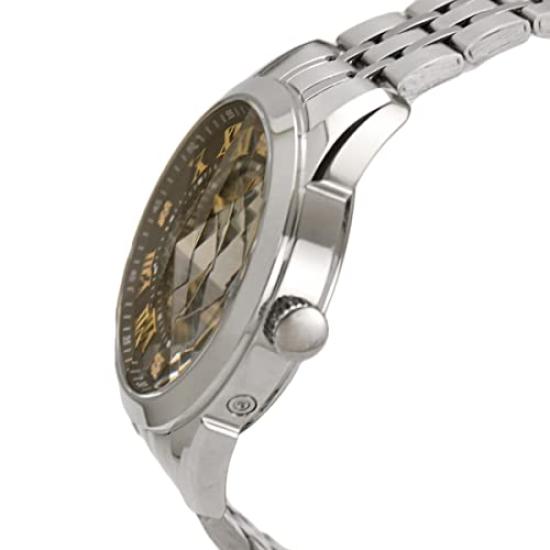 Джон Харрисон Солнечные радиочасы с натуральным алмазным стеклом Часы Наручные часы Натуральный алмаз Солнечные радиочасы Стильный солнечный свет (мужской, черный)