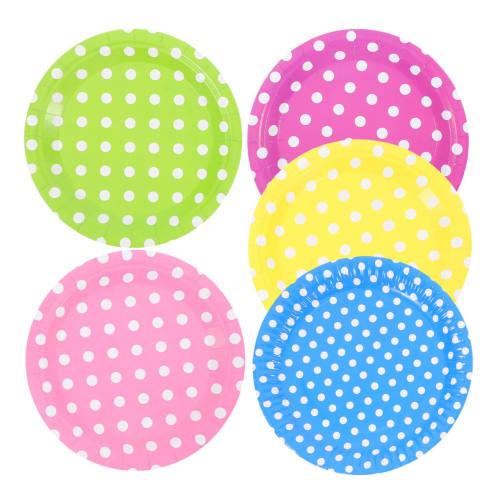 DECHOUS Disposable Paper Plates, 7-inch Dessert and Cake Plates, Paper Plates, Paper Trays, Perfect for Christmas, Parties, and Birthdays (60-Pack, Ra