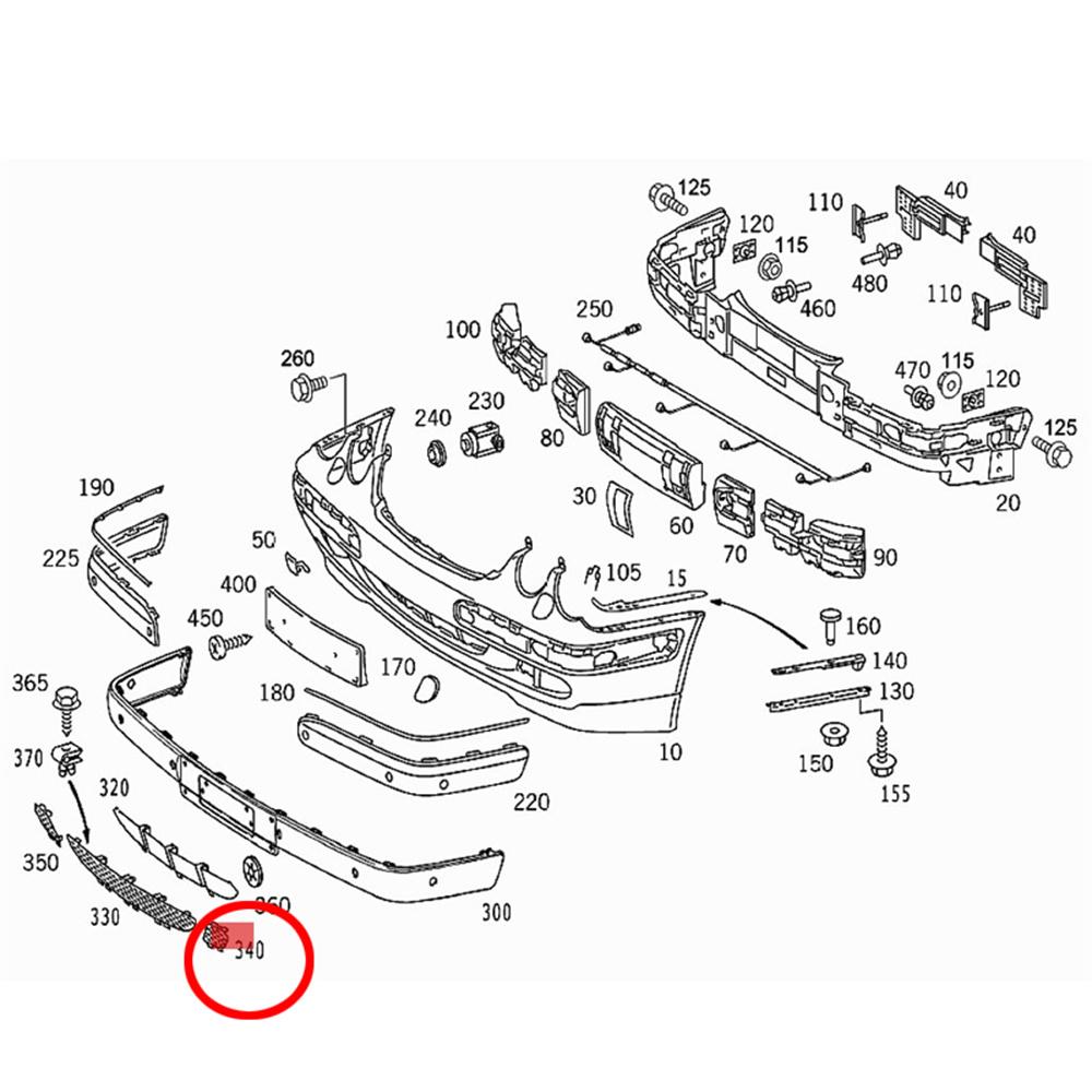 2x Front Bumper Fog Light Grill Covers For MERCEDES W210 E320 E430 E55 1999-2003