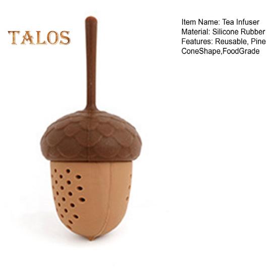 Ситечко для чая с ручкой, тонкая сетка, силиконовая резина, заварочный чайник для чая, мини-чайник в форме сосновой шишки, многоразовый фильтр для заваривания чая