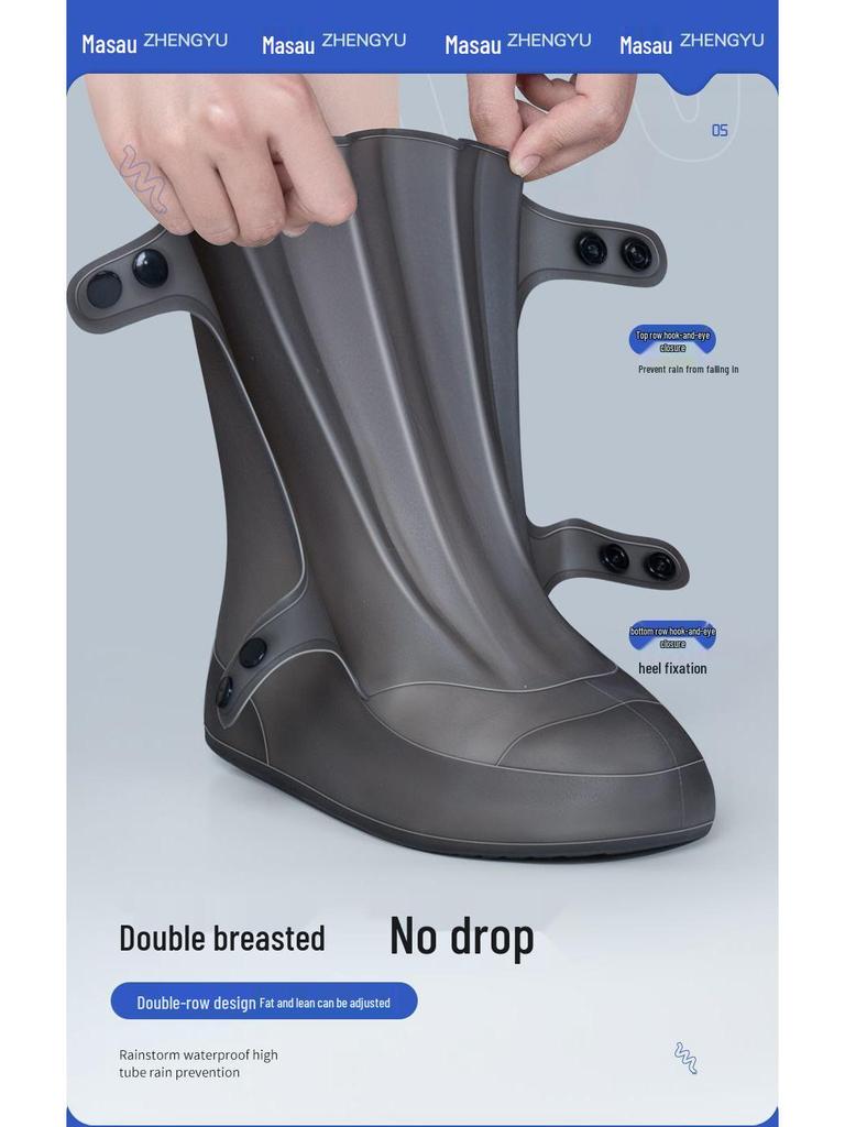 Children's and Men's Waterproof Non-slip Rain Boot Covers - Reusable, Wear-resistant Silicone for Cycling and Outdoor Use.
