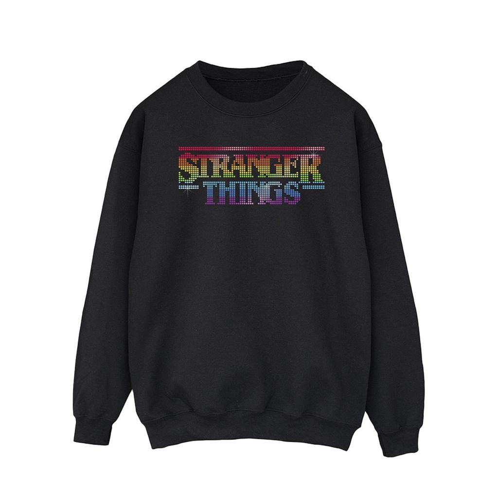 Netflix Mens Stranger Things Rainbow Dot Logo Sweatshirt