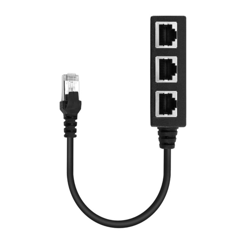 Разветвитель Ethernet-кабеля Сетевой адаптер Разветвитель Ethernet 1 к 3 кабелю Rj45 Lan Ethernet Адаптер-разъем