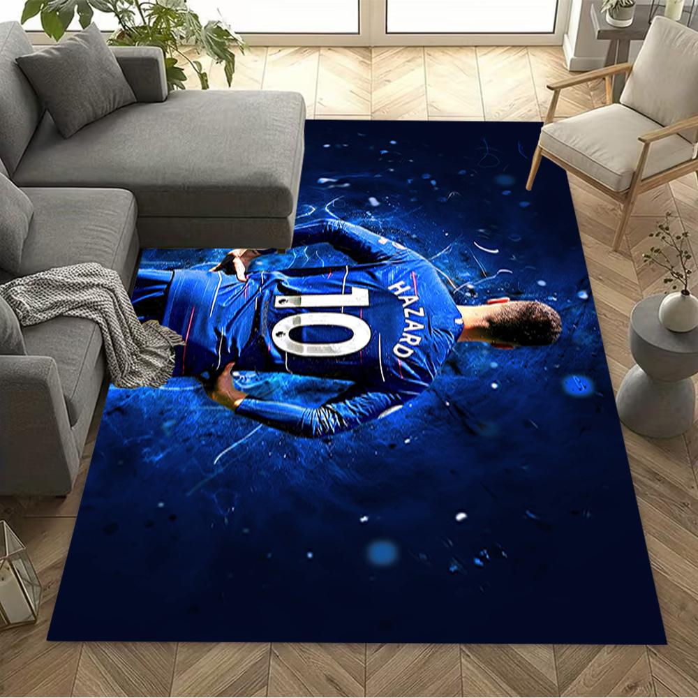 Blue Energy Soccer Player Floor Mat Design for Playrooms Balcony Study room Dormitory Anti-slip Rug Office home decor Birthday/Christmas Gift