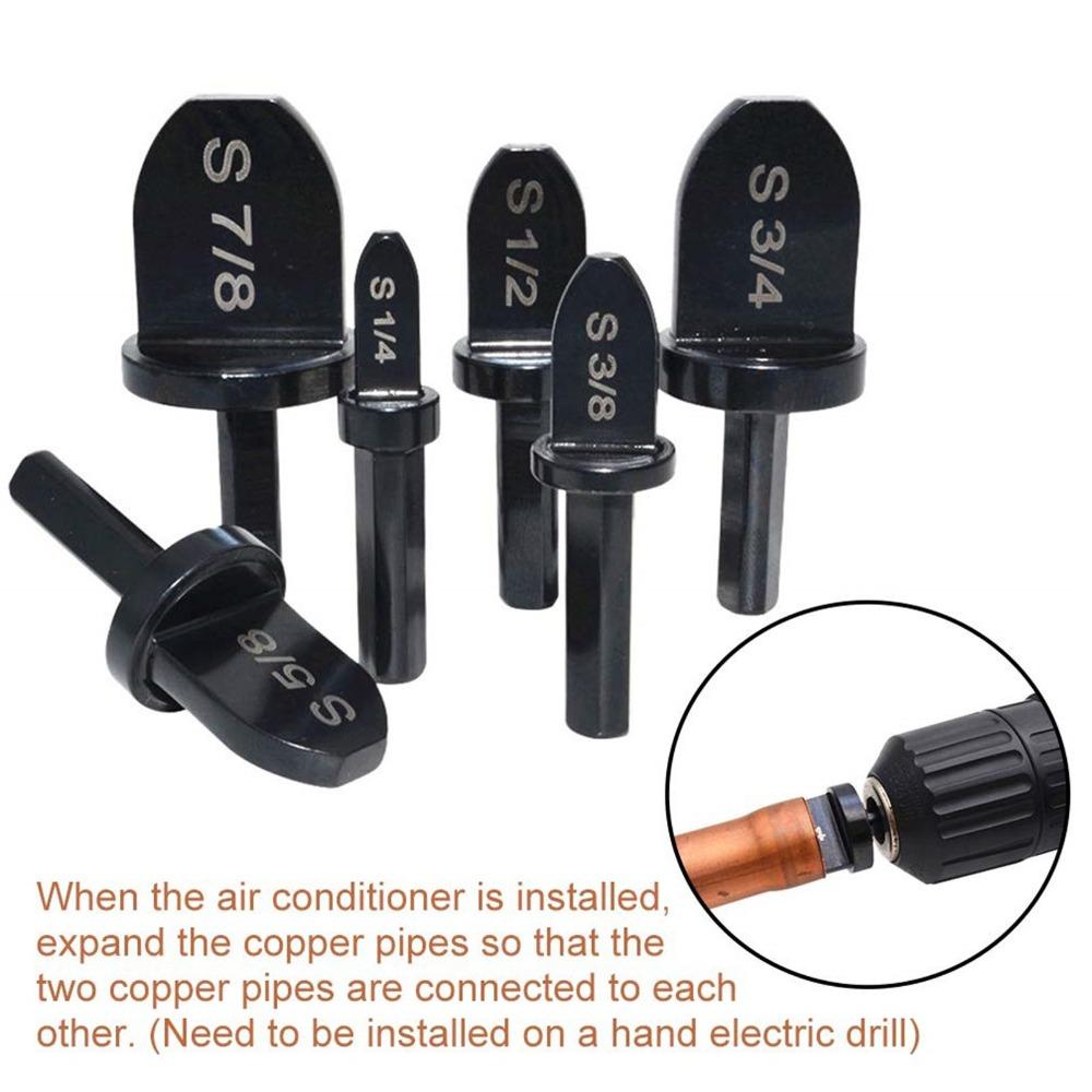 6pcs Bearing Steel Tube Expander Bit Triangle Shank Swaging Drill Bit Set For Air Conditioner
