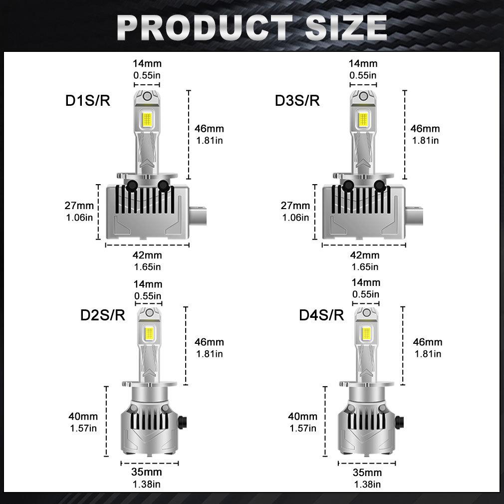 2 шт. 60000 лм D1S D3S светодиодные лампы для фар D2S D4S D8S D1R D2R D3R D4R D8R Turbo LED 30SMD CSP лампы для автомобильной фары Canbus 100 Вт 6500К фара