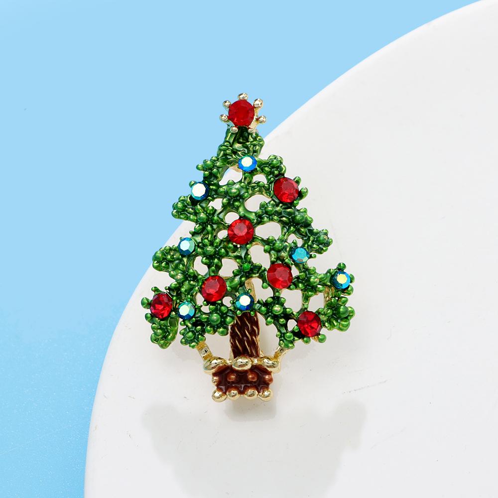 Милые зеленые броши в виде рождественской елки для женщин, модные подарочные булавки, ювелирные изделия, аксессуары для свитера, Новое поступление