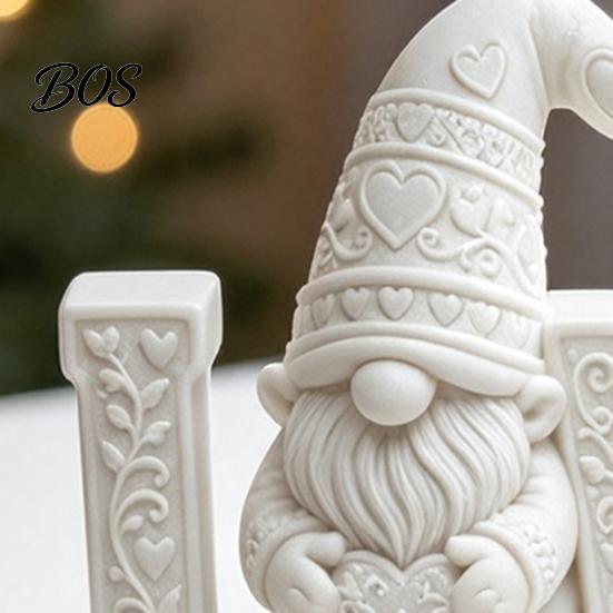 Creative White Figurines for Wedding Scenes 3D Printed Gnome Figurine with LOVE Letters, Minimalist Garden Statue Sun Resistant Outdoor Decorations