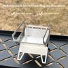 Stainless Steel Burning Camp Stove with Grill-Grid BBQ Grill Rack Set Folding Backpacking Stove for Camping Barbecue