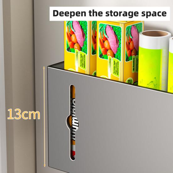 Держатель рулона бумаги, полка для хранения в холодильнике, прочная, несущая, простая в установке, многоцелевой самоклеящийся органайзер для шкафа