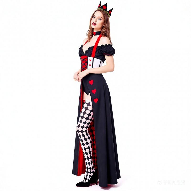 Halloween Cosplay Red Queen Dress Alice In Wonderland Costume Women