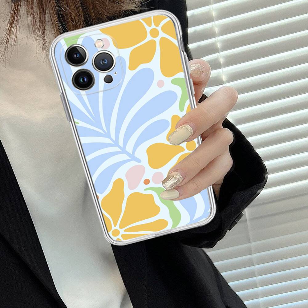 Абстрактный Цветочный Рынок Чехол для Телефона Для IPhone 11 13 16 12 17 14 15 Pro Max Plus Мягкая Прозрачная Задняя Крышка Coque