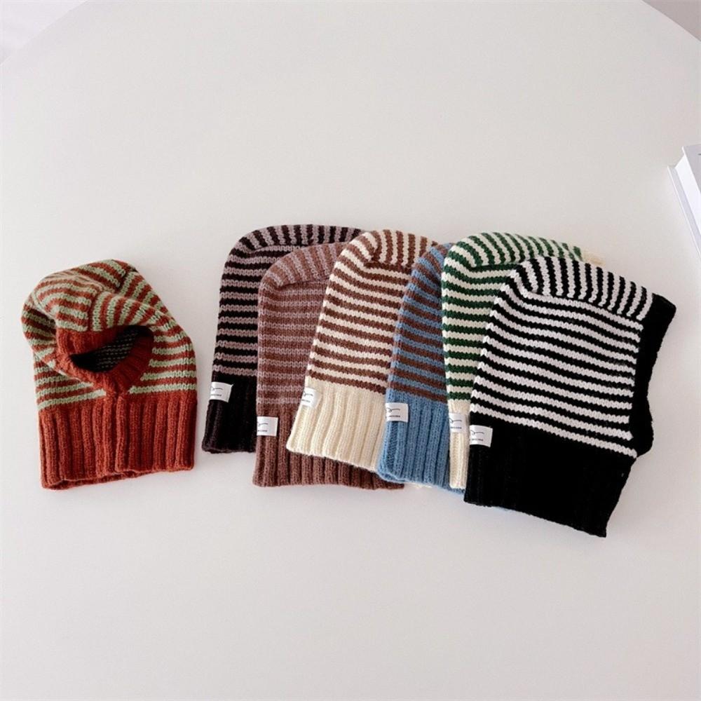 Hooded Style One-Piece Hat Knit Material Children Balaclava Knit Ear Protection Hats  Winter Season