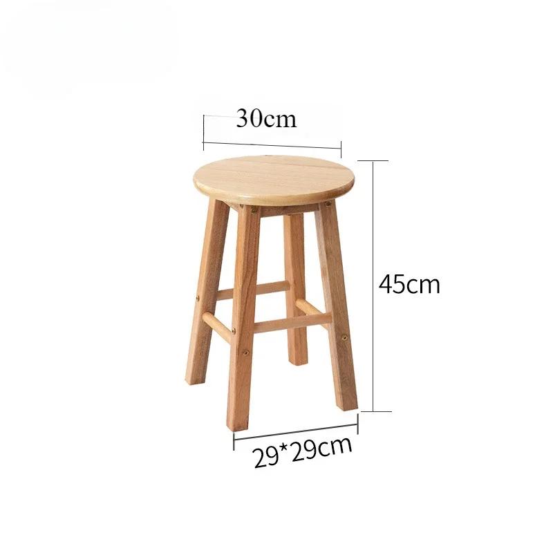 Solid Wood Stool Bar Multifunction Milk Tea Shop Northern Household Simplicity High Chair Strong Load-Bearing Capacity Bar Chair