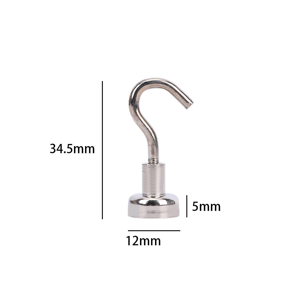 4pcs Powerful Strong Magnetic Hooks Heavy Duty Neodymium Refrigerator Surfaces Not Scratch Magnet