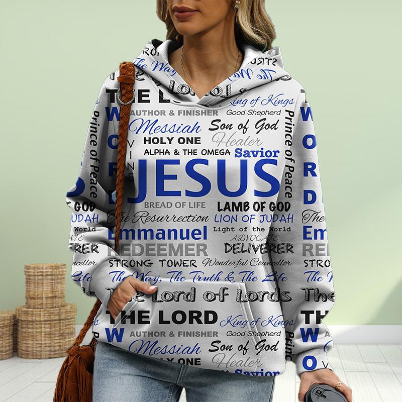 Женская мода синий буквенный принт свободные толстовки топы блузка свитшот повседневный длинный рукав пуловер топы