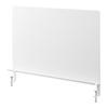 Yamazaki Jitsugyo 10066 Desk Side with Tray Steel Panel White W58 x D4.8 x H41.7-45.5cm Tower Partition Steel Board