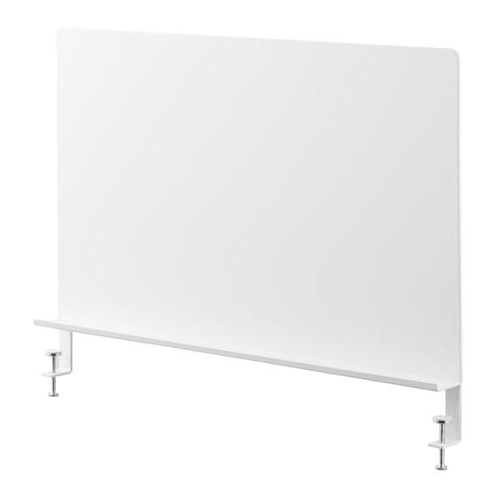 Yamazaki Jitsugyo 10066 Desk Side with Tray Steel Panel White W58 x D4.8 x H41.7-45.5cm Tower Partition Steel Board