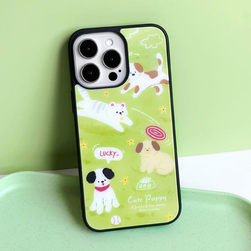 Zhitai Frosted Black Cartoon Case for iPhone 13 Pro/14/15/16 Pro Max