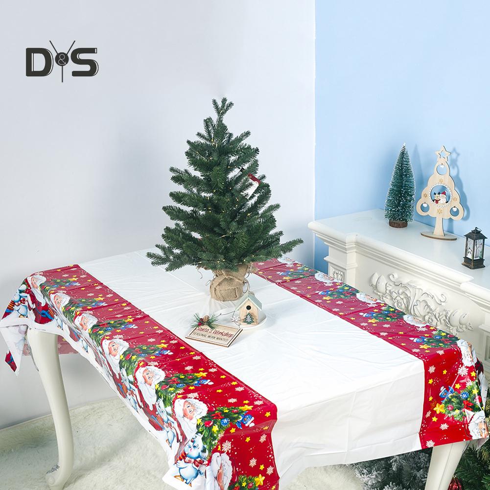 Санта-покрытие для стола, скатерть, подушка, коврик из ПВХ, водонепроницаемый декор для вечеринки