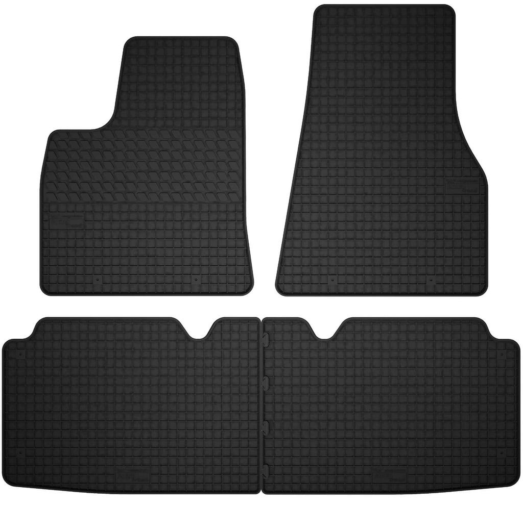 Complete set of rubber mats for: Tesla Model SI sedan (2012 to 2016)
