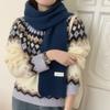 Cashmere Shawl Wool Scarf Letter Warm Scarf Classic Knitted Scarf  Male