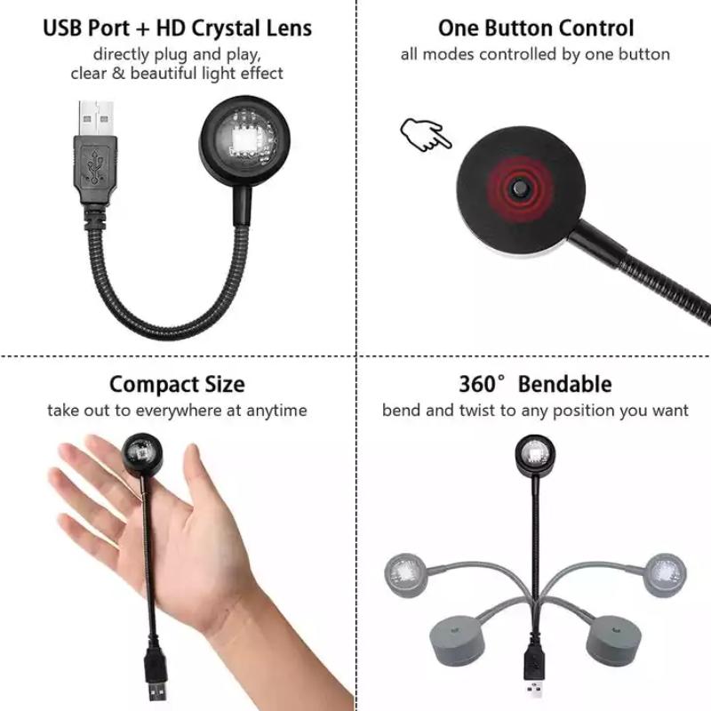 USB LED Sunset Lamp Night Light Projector Photography Wall Atmosphere Neon Lights for Christmas Party Bedroom Living Room Decor