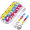 Skater Lunch Box Trio and Made In Takeshita TACC2AG68531 Children's Set, Chopsticks, Spoon, Fork, Kids' Cutlery, Antibacterial, Easy-Open Slide-Open,