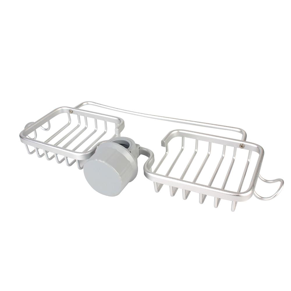 Алюминиевая полка для слива раковины Space Sink Drain Rack для хранения губок, полка для сушки мыла, органайзер для корзин, многофункциональный держатель для крана с двумя слотами