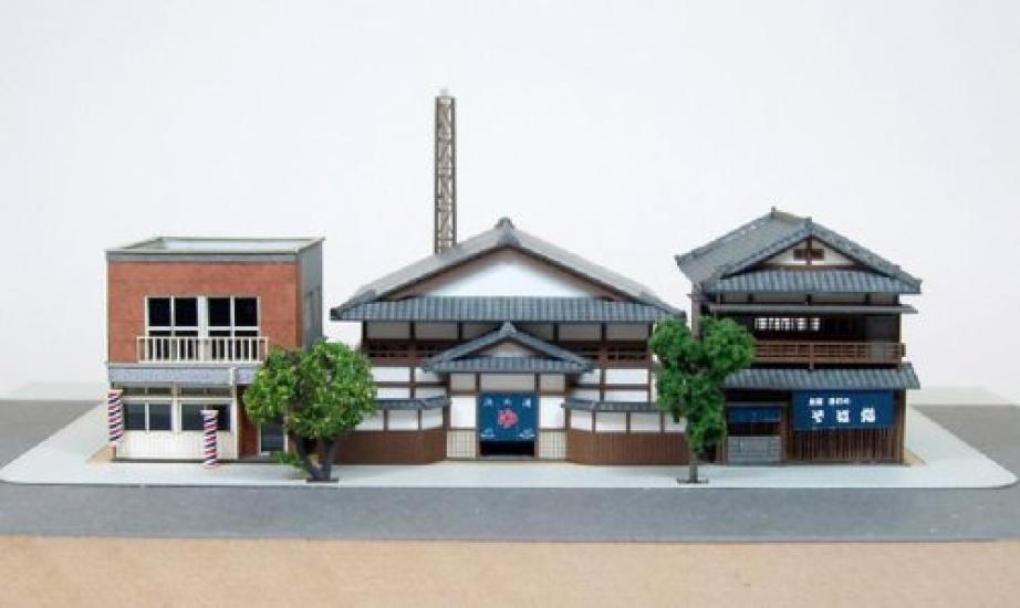 Sankei Nostalgic Diorama Series Общественная баня 1/150 MP03-33