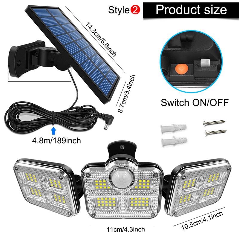 10000LM Solar Wall Lamp 122/333LED IP65 Solar Lamp Above 3000K, Indoor and Outdoor Waterproof Solar Lamp, Adjustable Lamp Holder Lighting Angle