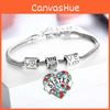Члены семьи Инкрустированный красочными стразами Браслет в виде сердца любви Подарок для семьи**