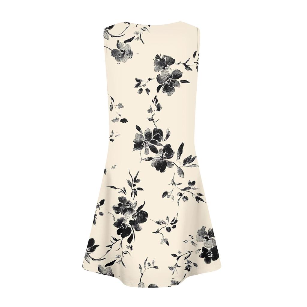 Womens Summer Dresses Loose U Neck Sleeveless Sundresses Dress With Pockets