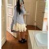 Fall and Winter New Women's Clothing Fashion Style French Casual Easiest for Match Lace Trim Mid Length Long Length Mini A- line Skirt