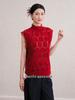 Niche Design Luxury Crochet Knit Wool Sleeveless Cardigan