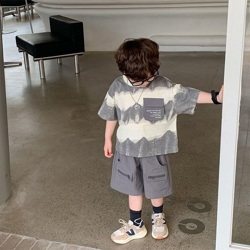 Stylish Boys Summer Short Sleeve Set 2024 Trendy Casual Lightweight Cotton Outfit