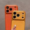 For iPhone 17 Pro Case Precise Cutouts Textured PU Leather Coated PC + TPU Phone Cover
