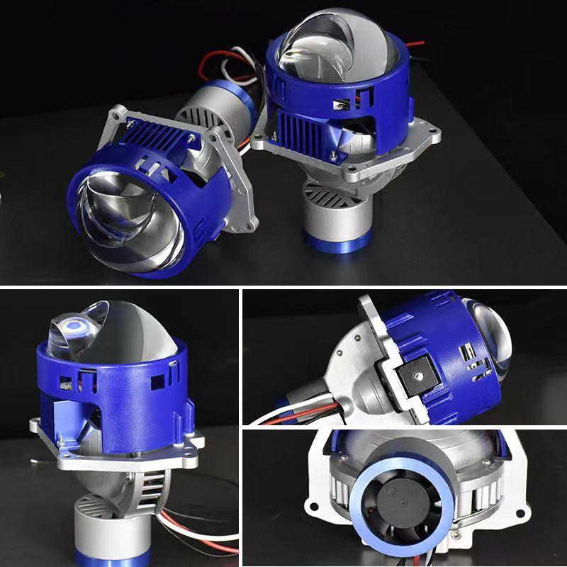 New P40 Double Light Lens Double Light Cup Small Sun Laser Type H4 Fish Eye Light Car and Motorcycle Universal 12V