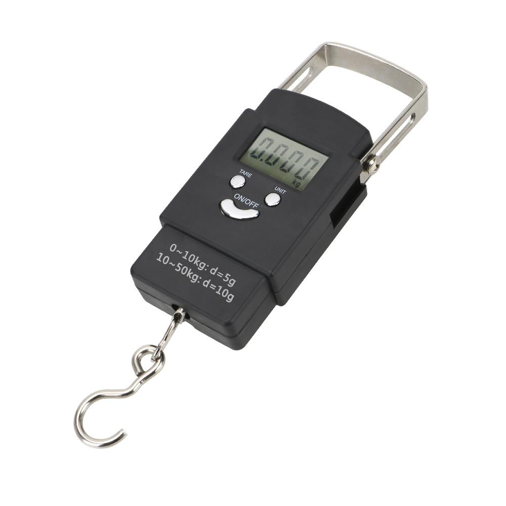 Портативные электронные весы с ЖК-дисплеем, подвесные цифровые весы 50 кг/110 фунтов для багажа и путешествий на рыбалку