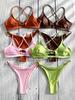 Bandage Swimwear Summer Swimsuit High Cut Bikini Set Solid Sexy 2-Piece Suit New Bathsuit Hollow Out Thongs Beachwear