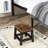 IBUYKE Step Stool, Step Stool, Footstool with Non-Slip Backrest, Wooden Chair for Kids, Bedroom, Bathroom, Living Room, Kitchen, Brown, Depth 25.5cm,