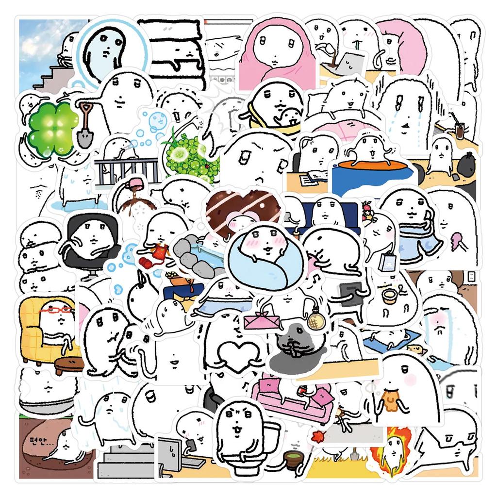 Cartoon Emoji Mochi Stickers: 100-Piece Set for Journals, DIY, Phones, Laptops