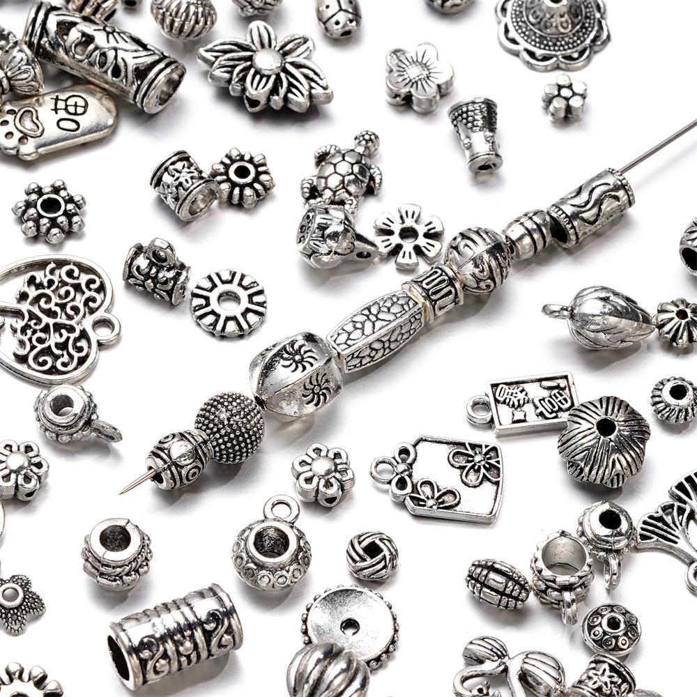20g Flower Silver Plated Loose Tube Bead Spacer Beads For Jewelry Making Tube Charms DIY Bracelet Necklace Accessories