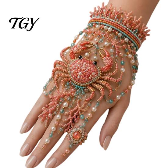 Adjustable Bracelet DIY Beaded Hand Kit, Bead Weaving Jewelry Making Set, Handmade Chain Crafts Kit for Adults Gifts Craft Lovers
